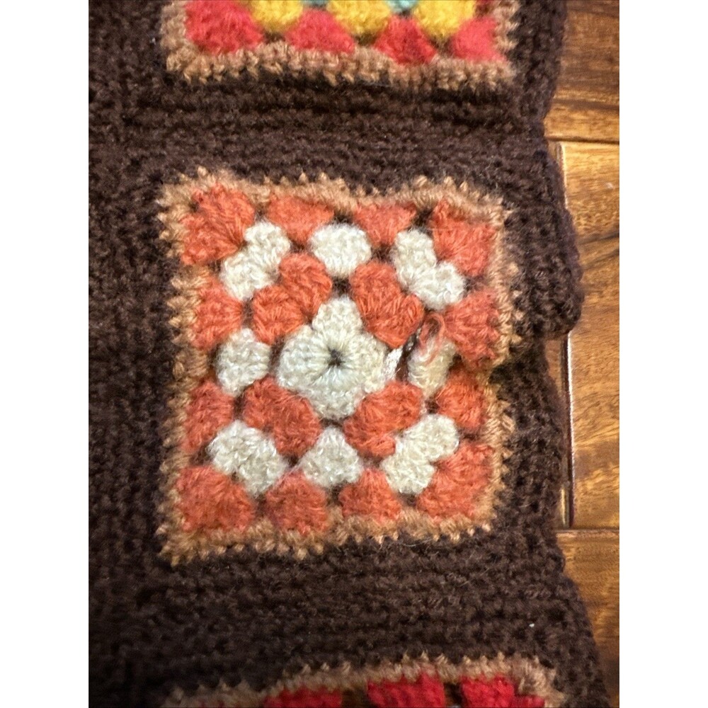 Vintage Granny Square Afghan Mini Doll Table Wall Hanging 20x12” - Picture 9 of 9